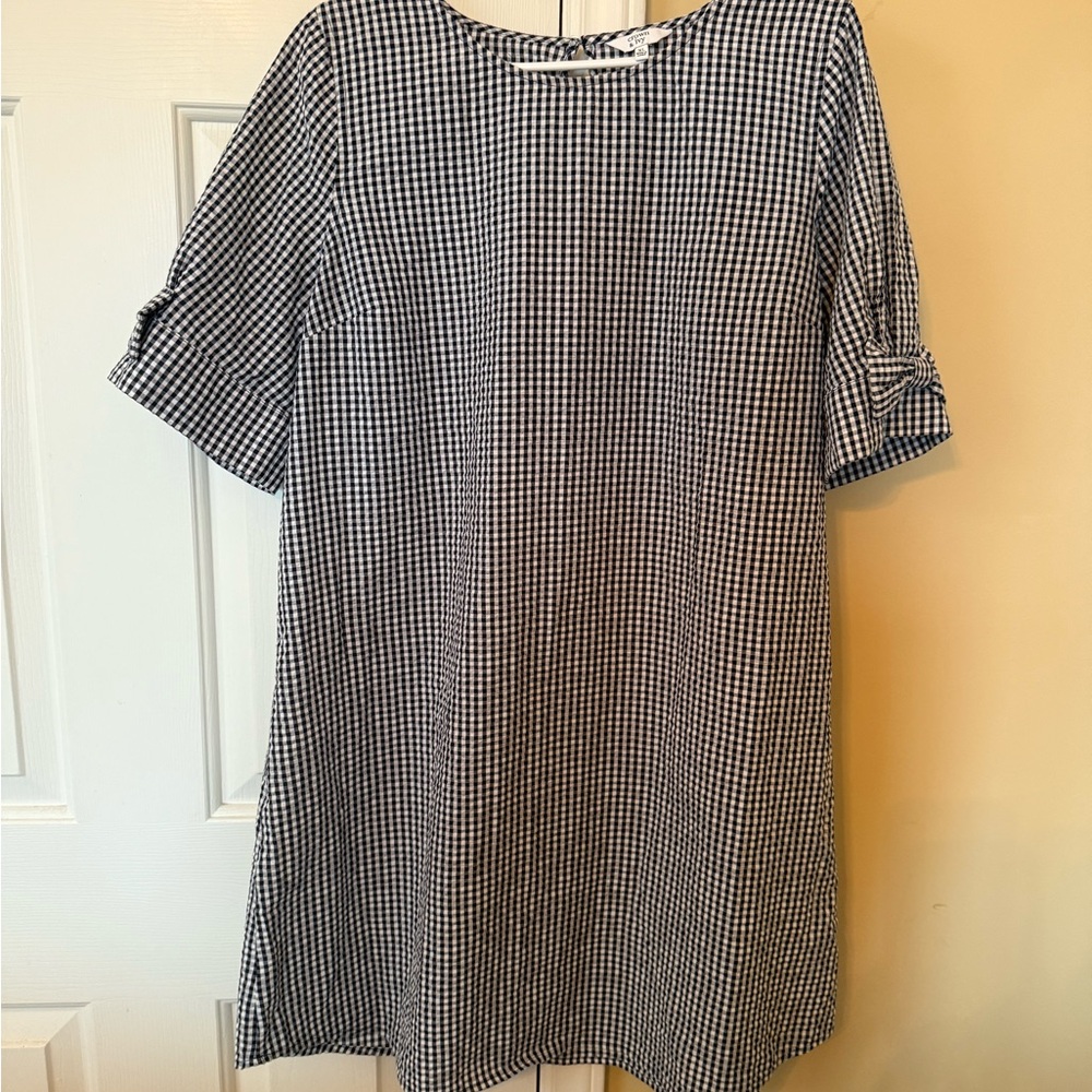 Crown & Ivy Navy and White Checkered Mini Dress